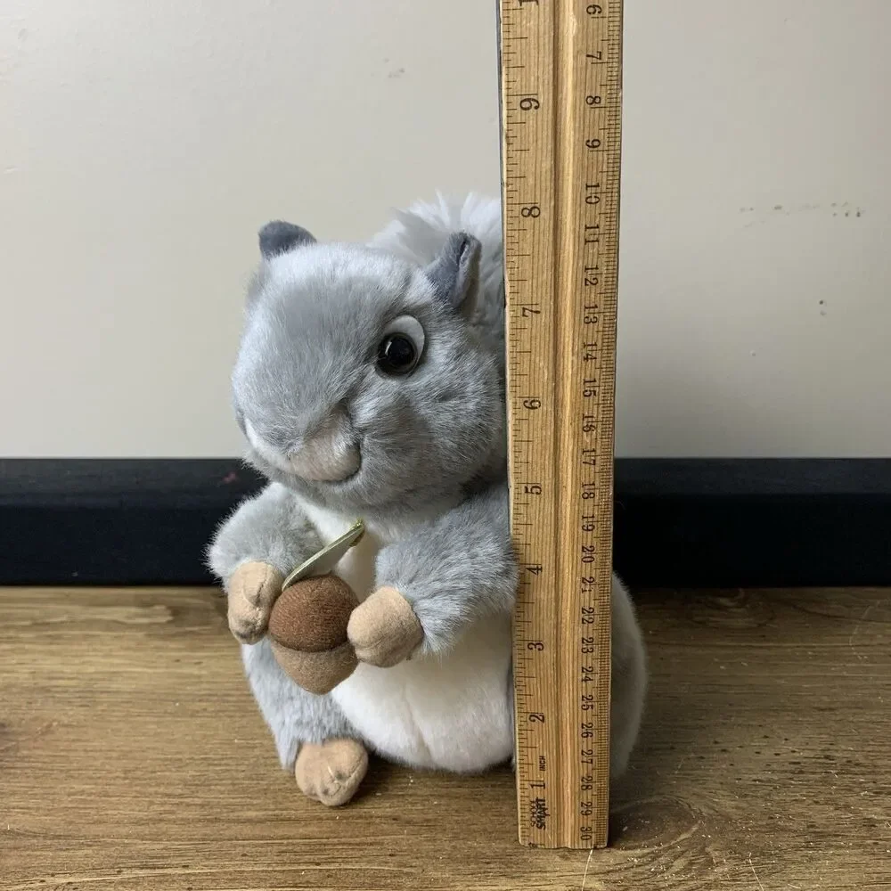 Miyoni By Aurora Grey Squirrel Plush Stuffed Animal With Acorn & Tag Soft